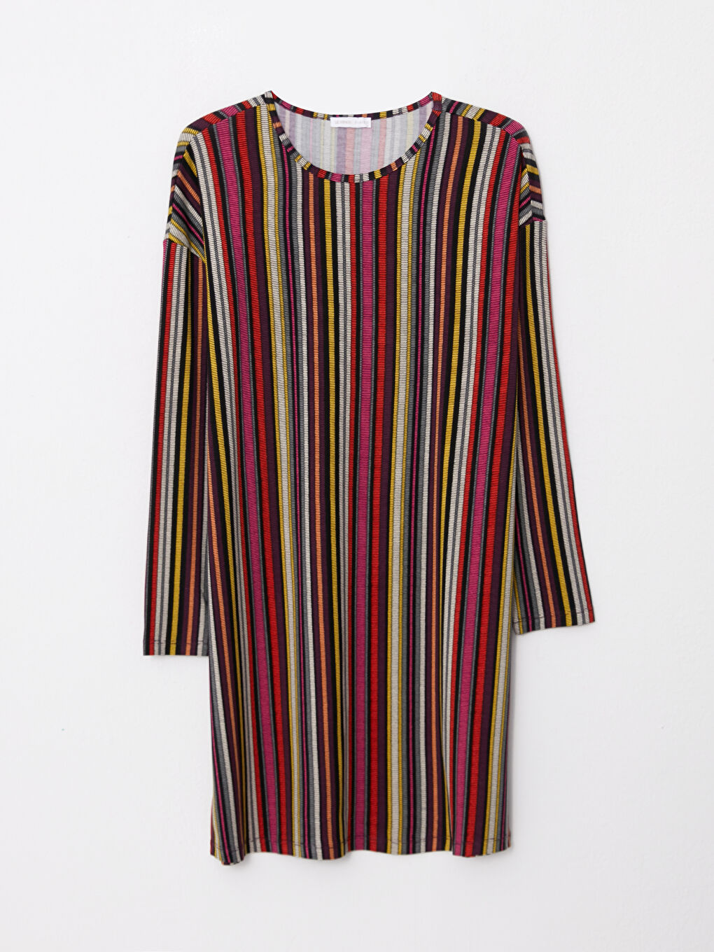 Crew Neck Striped Long Sleeve Women's Sweatshirt Tunic-5