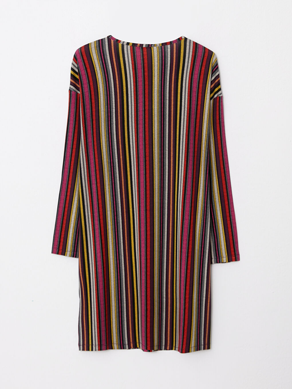 Crew Neck Striped Long Sleeve Women's Sweatshirt Tunic-6