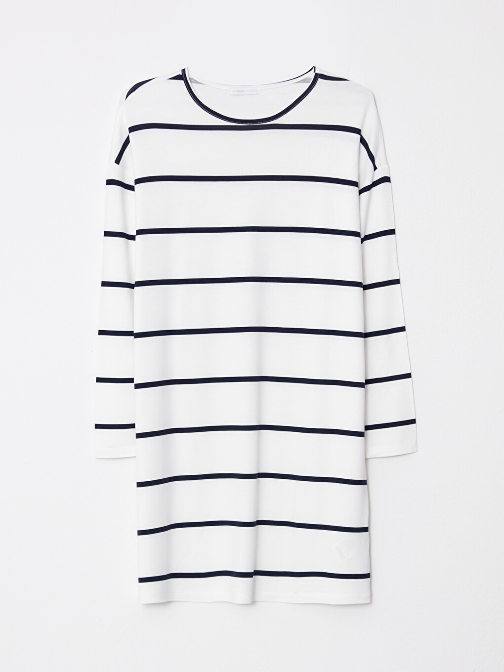 Tunique En Sweatshirt À Rayures À Manches Longues Pour Femmes Avec Col Rond