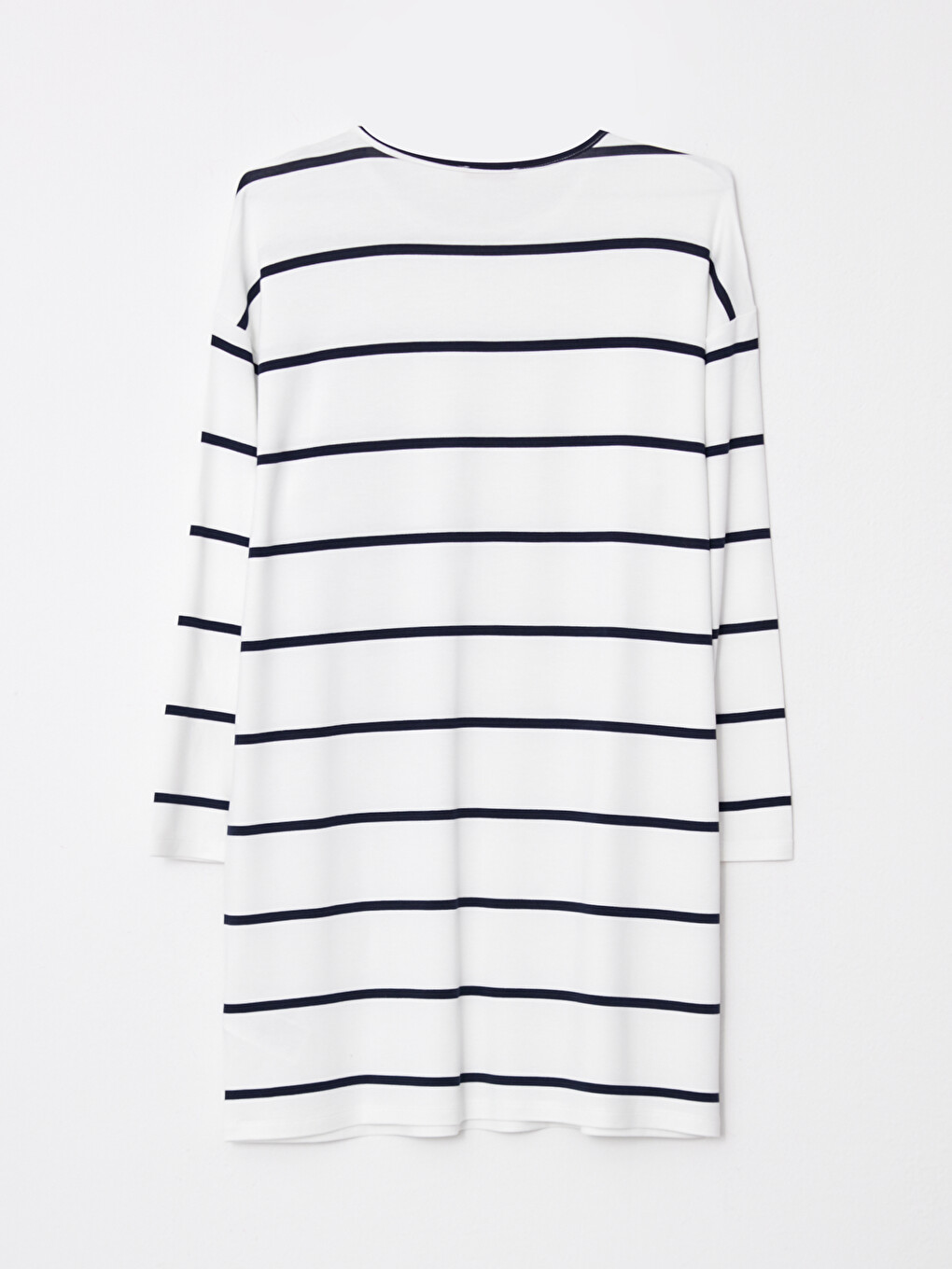 Tunique En Sweatshirt À Rayures À Manches Longues Pour Femmes Avec Col Rond-1