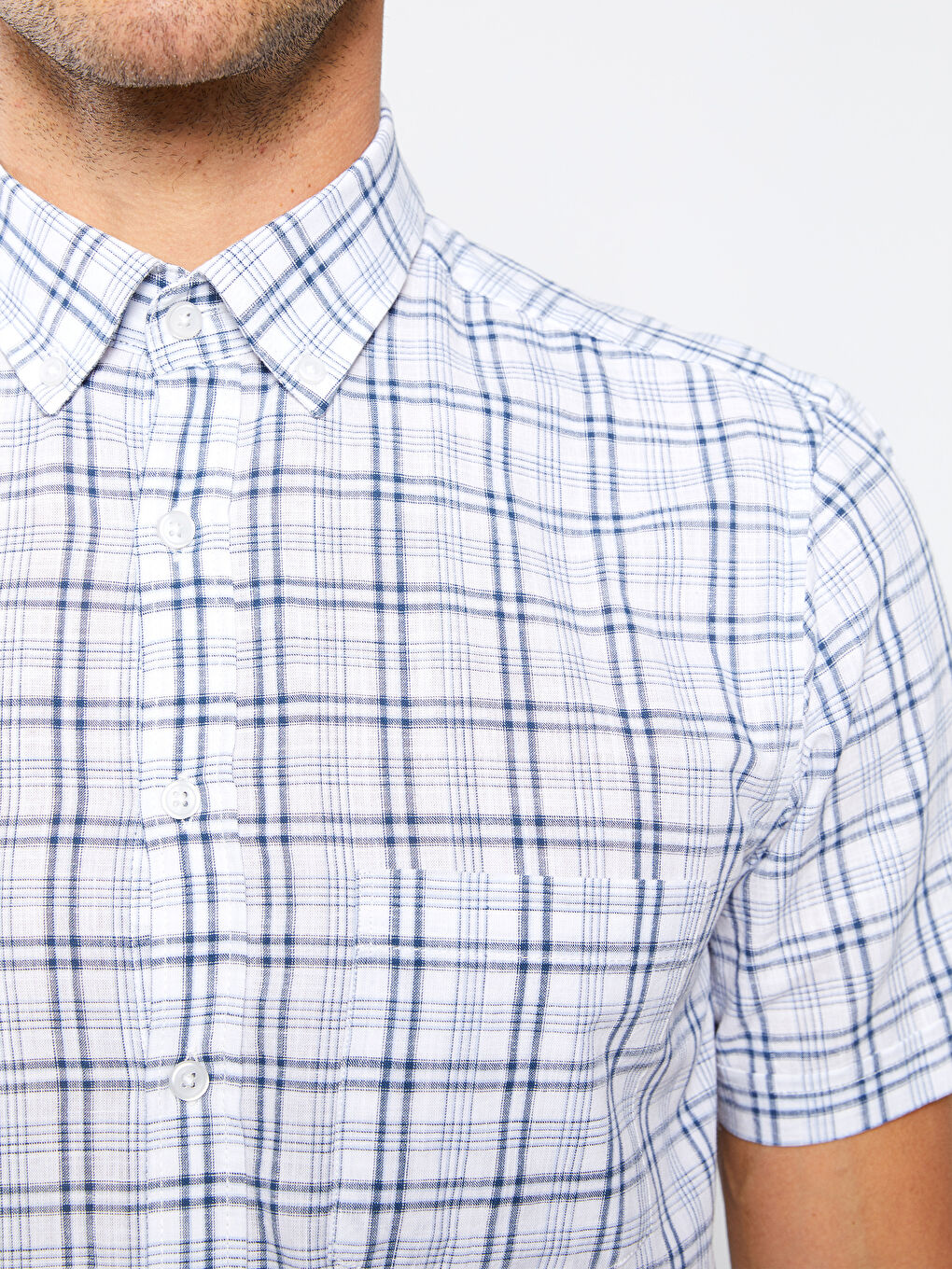 Ерлерге арналған ұзын жеңді торлы стандартты пішімді жейде-3