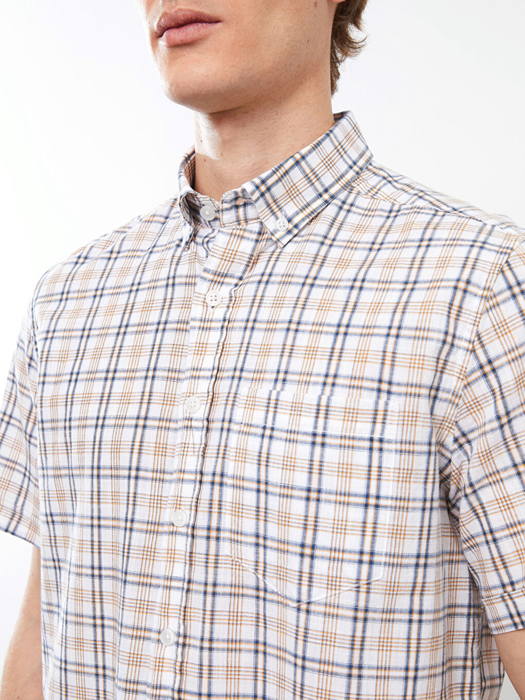 Muška Karirana Košulja Dugih Rukava Regularnog Kroja-3