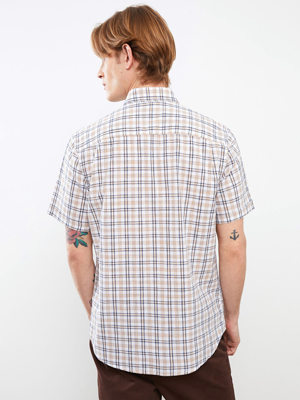 Muška Karirana Košulja Dugih Rukava Regularnog Kroja-4