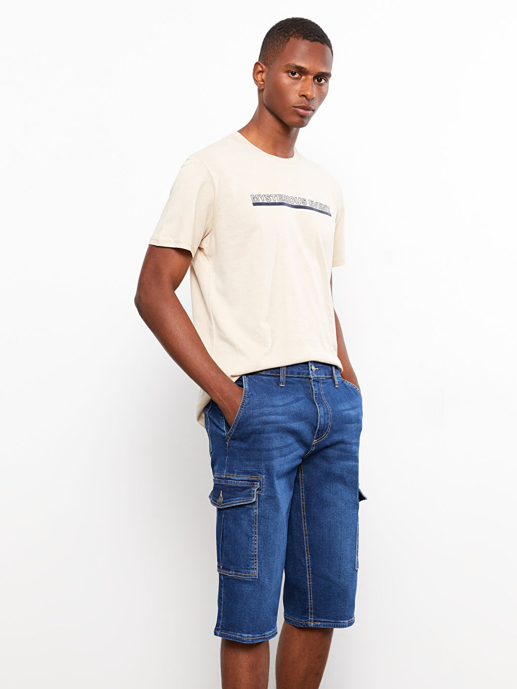 Comfortable Fit Men's Jean Bermuda Shorts