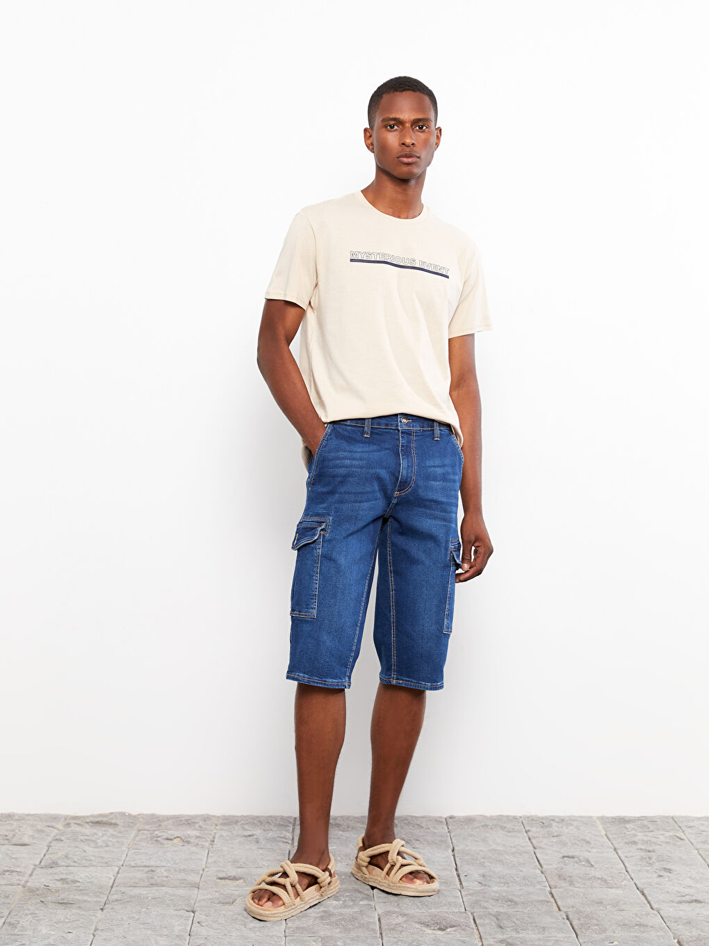 Comfortable Fit Men's Jean Bermuda Shorts-1