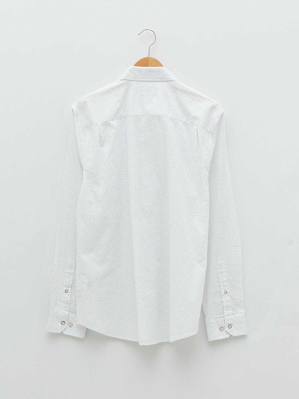 Regular Fit Long Sleeve Patterned Poplin Men's Shirt-6