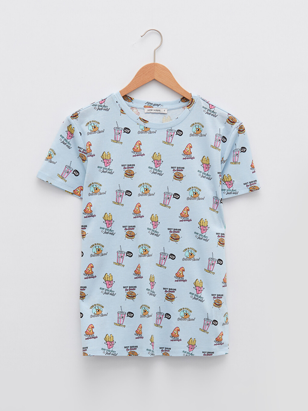 Crew Neck Patterned Short Sleeve Cotton Women's T-shirt-6