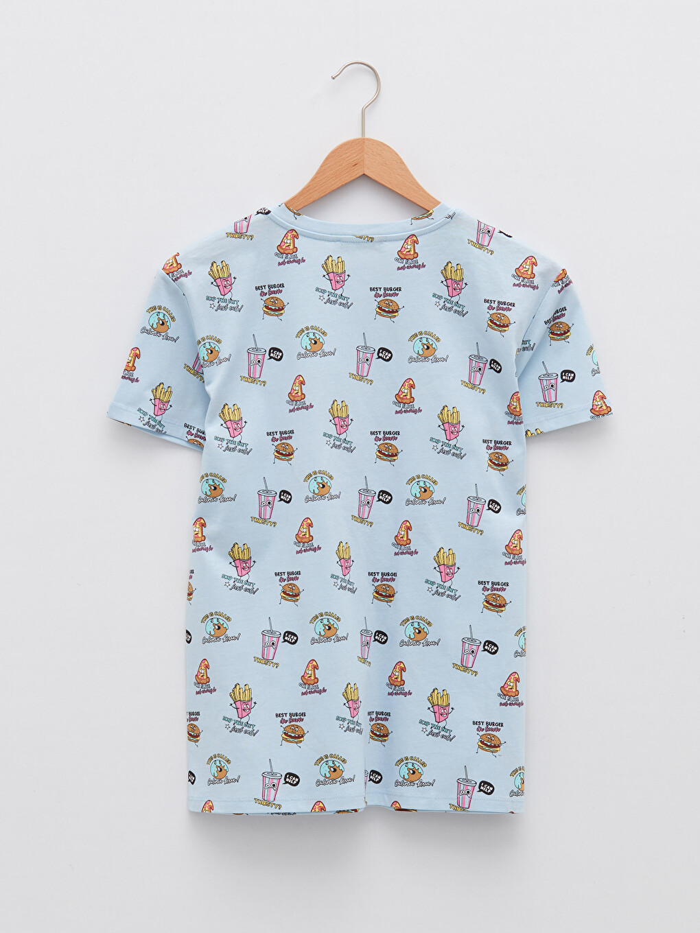 Crew Neck Patterned Short Sleeve Cotton Women's T-shirt-7