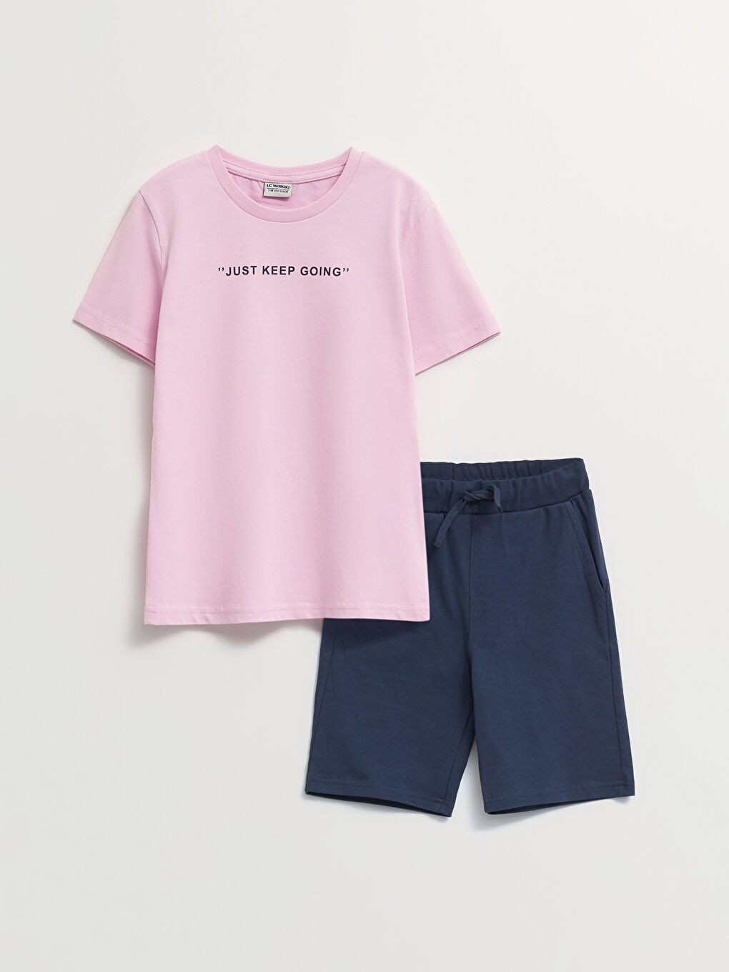 Crew Neck Printed Short Sleeve Boys' T-Shirt and Shorts