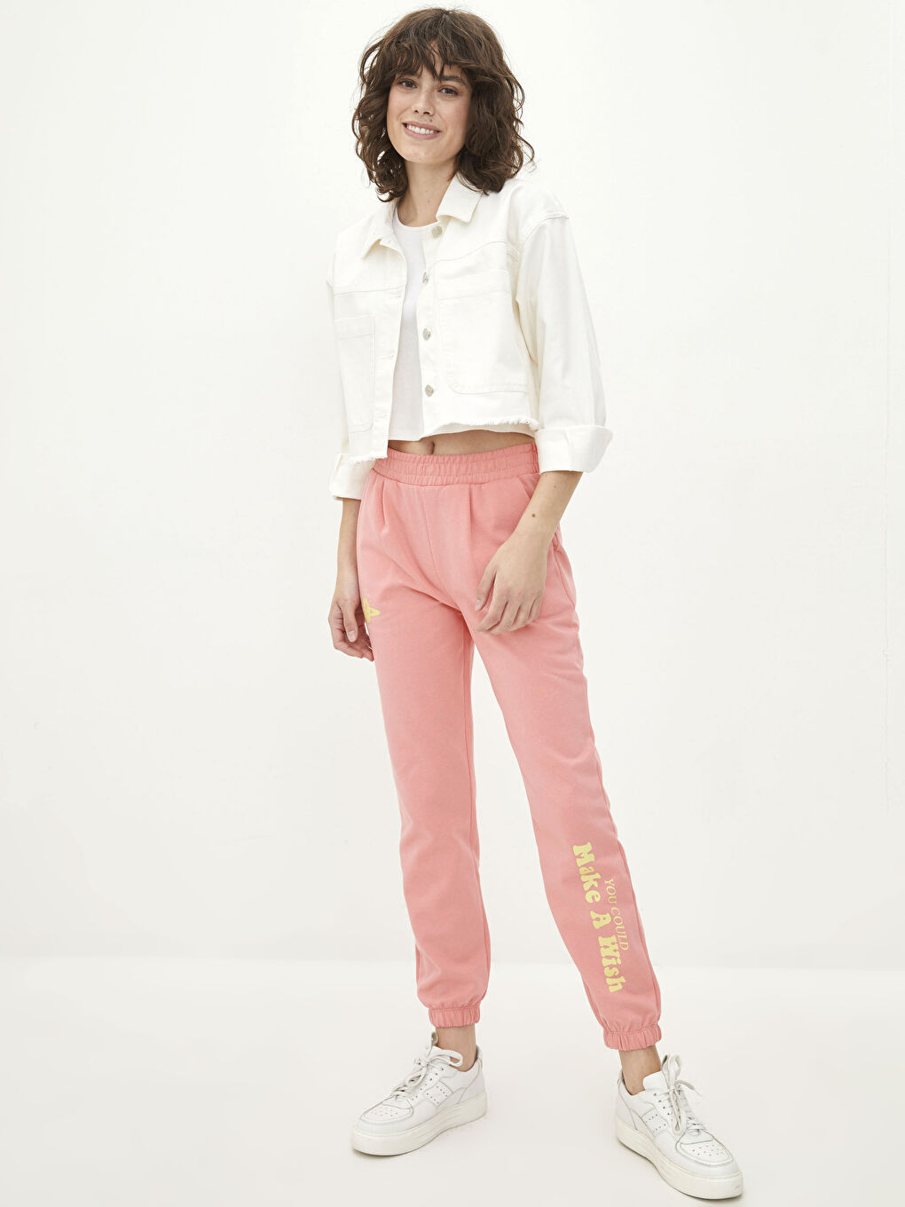 LCW Vision Elasticated Waist Printed Women's Jogger Sweatpants -S2AL24Z8-GCE