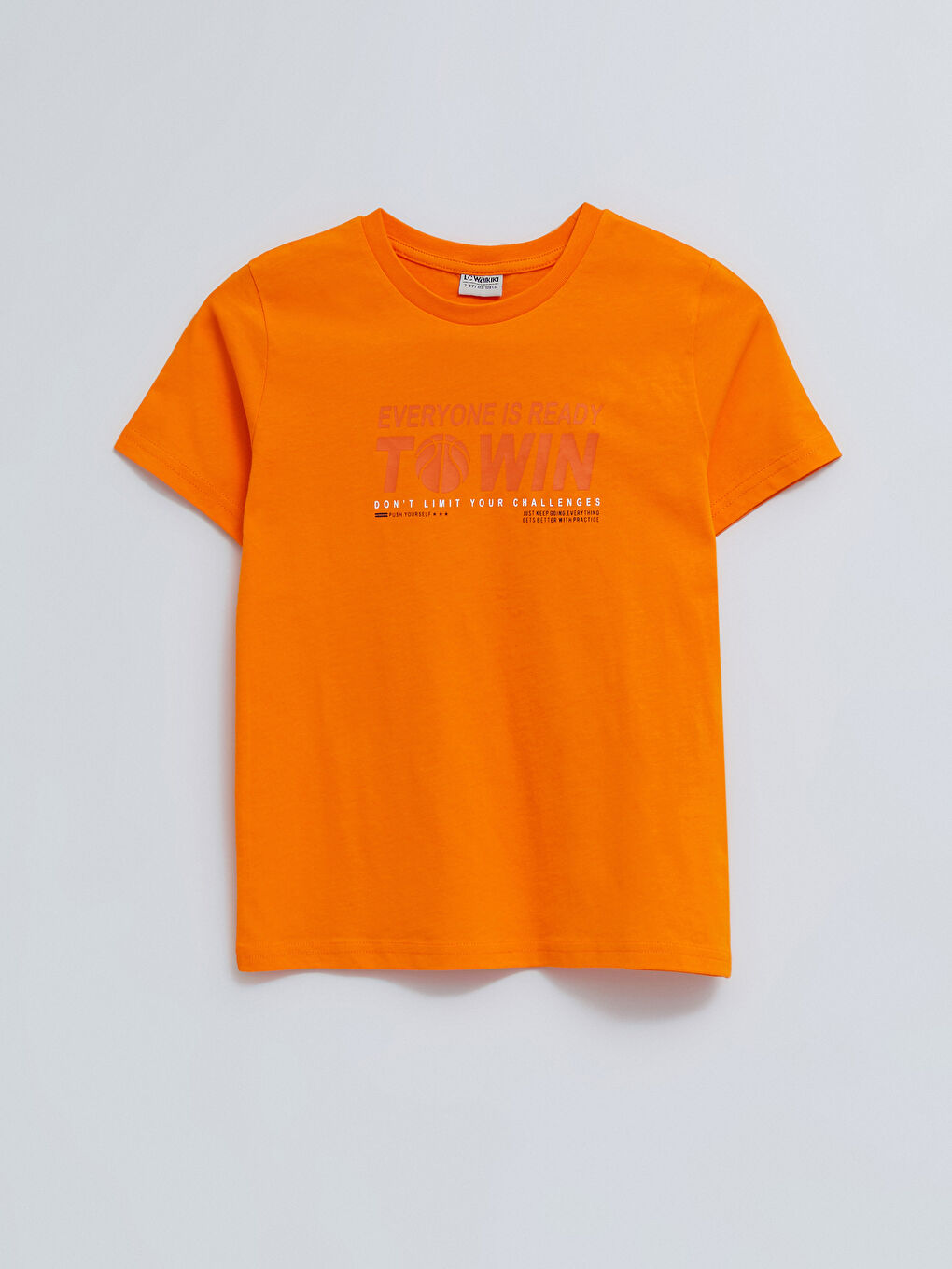 Turuncu Bisiklet Yaka Baskılı Kısa Kollu Erkek Çocuk Tişört ve Şort-1