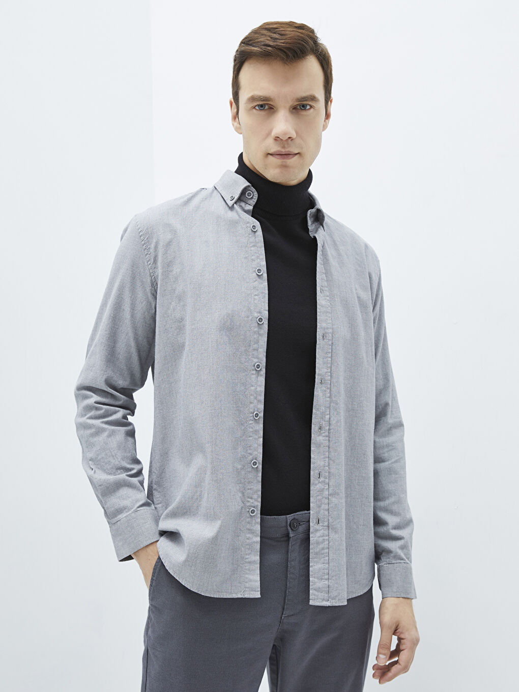 Regular Fit Long Sleeve Men's Shirt-1