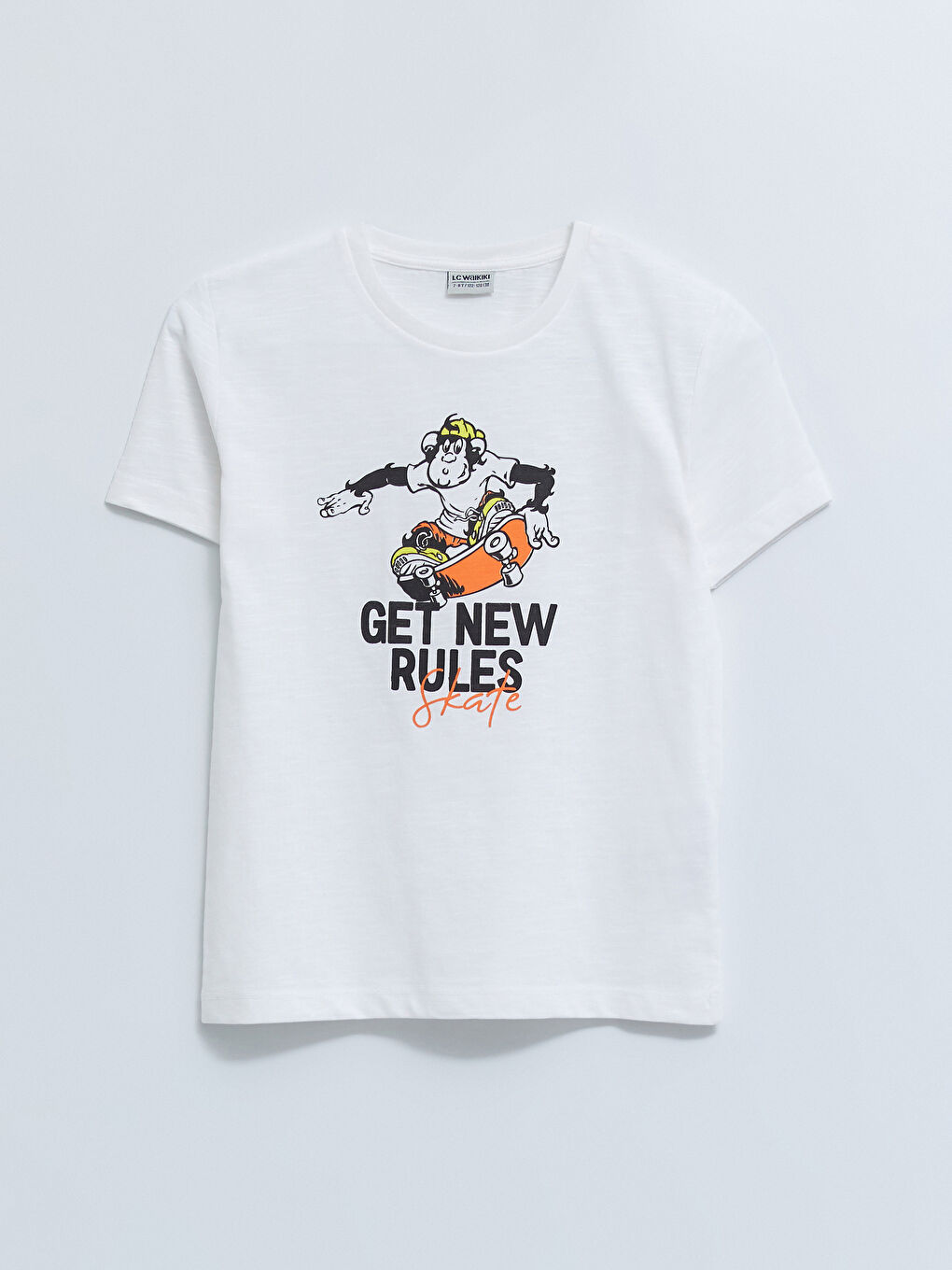 Crew Neck Nostalgic Monkey Printed Short Sleeve Boys' T-Shirt and Shorts-1