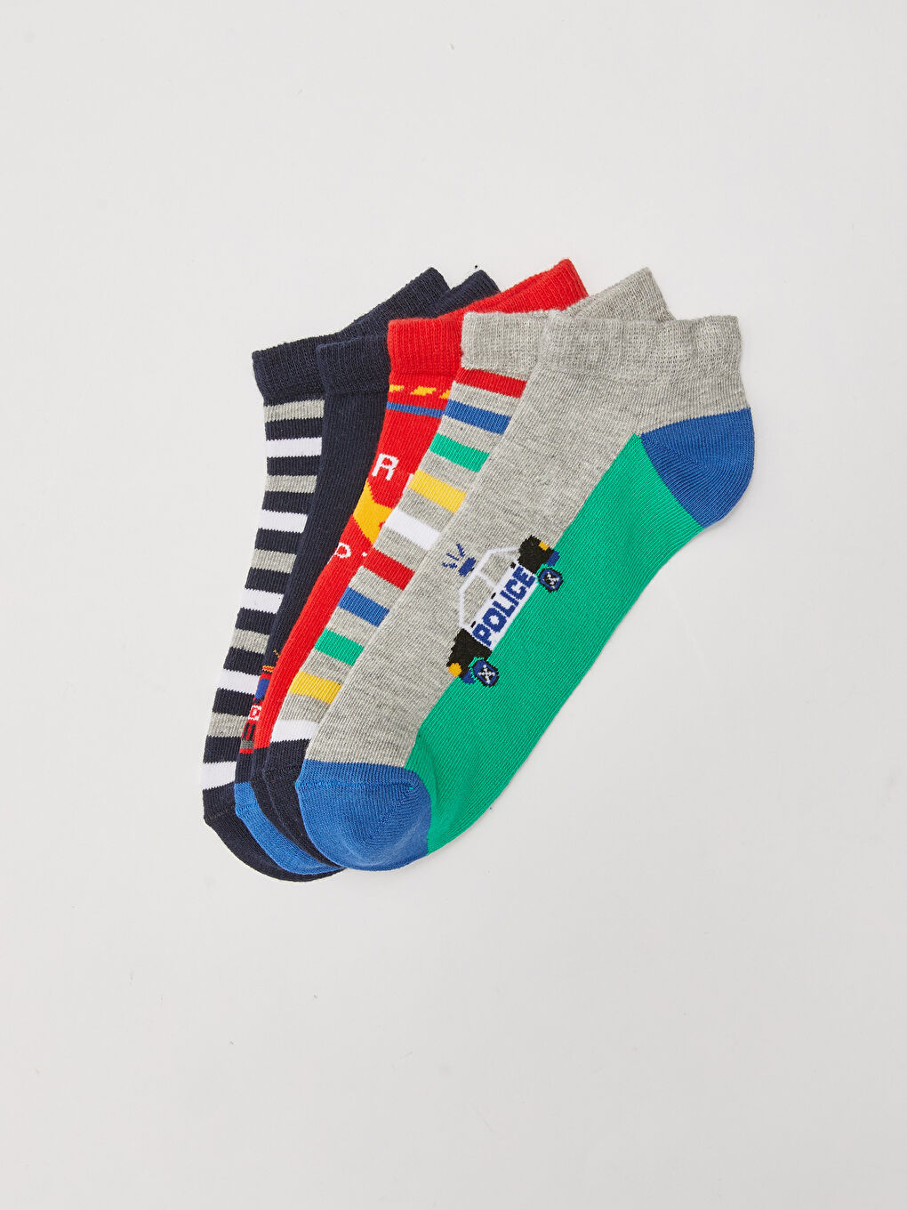 Karışık Desenli Erkek Çocuk Patik Çorap 5'li
