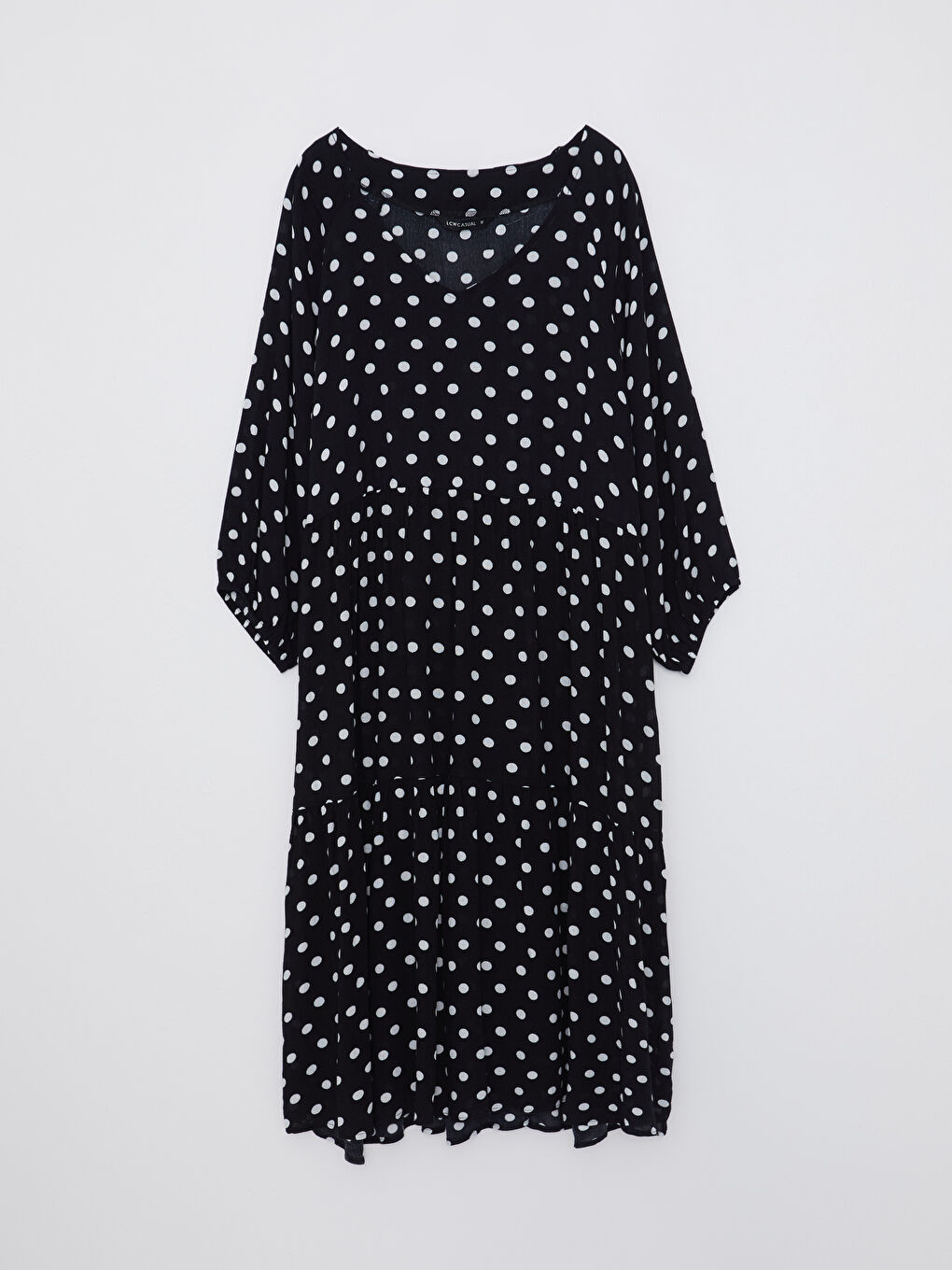 LCW Vision V Neck Polka Dot Women's Dress -S2AL54Z8-LQJ