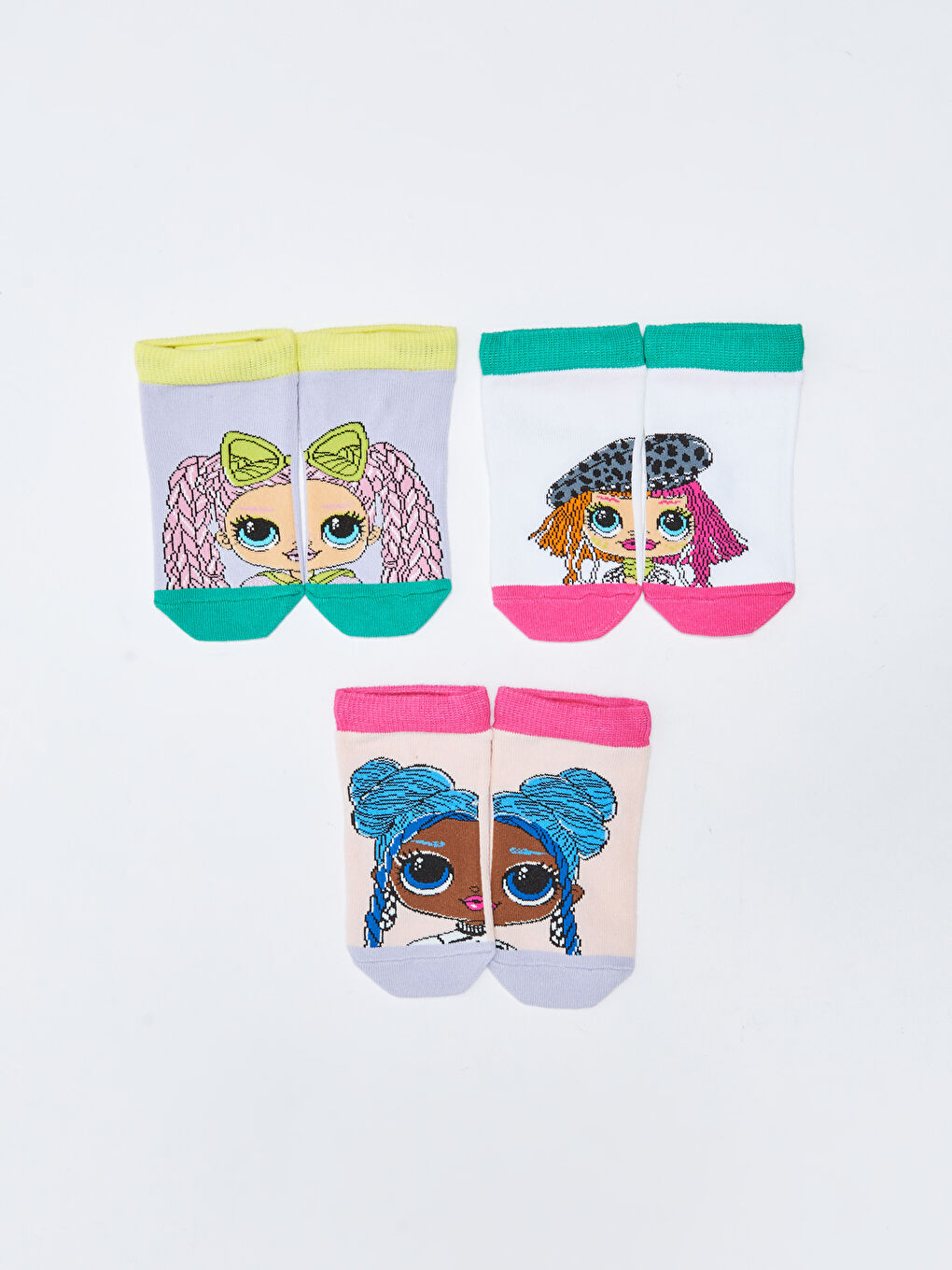 LOL Surprise OMG Licensed Girl Child Booties Socks 3 Pieces-1