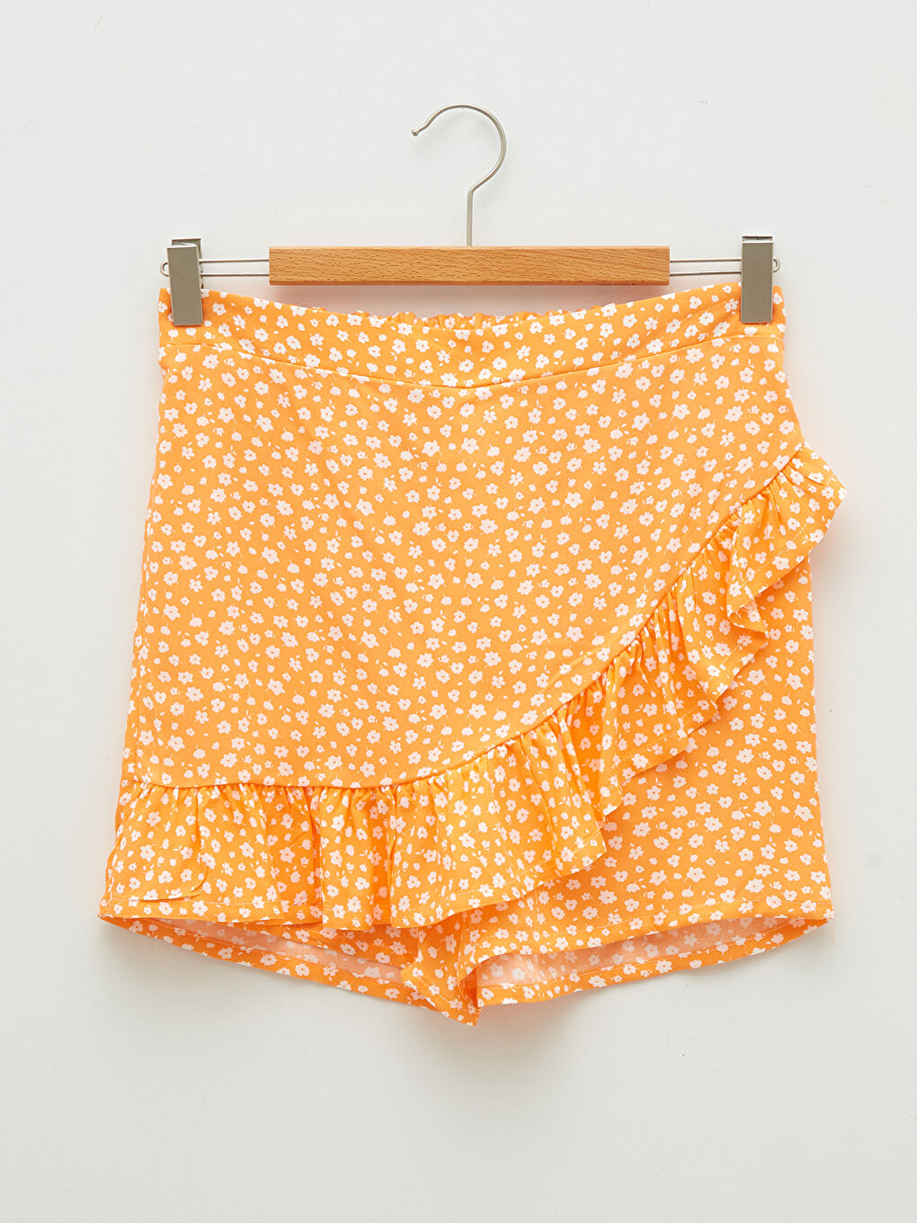 Шаршы жағалы принтті бауы бар вискоза қыз балаларға арналған блузка және қысқа белдемше-3