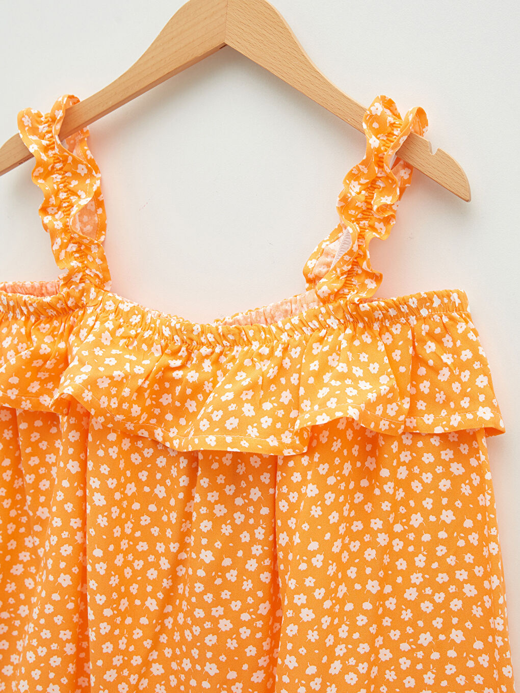 Шаршы жағалы принтті бауы бар вискоза қыз балаларға арналған блузка және қысқа белдемше-5