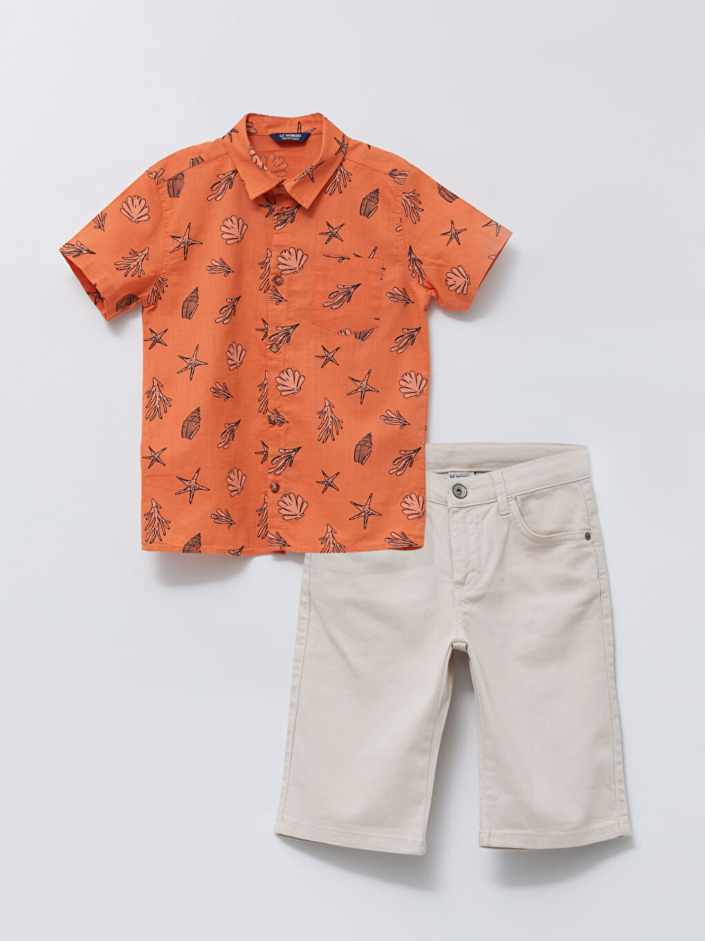 قمصان أولادي جبردين بأكمام قصيرة منقوشة ورولات