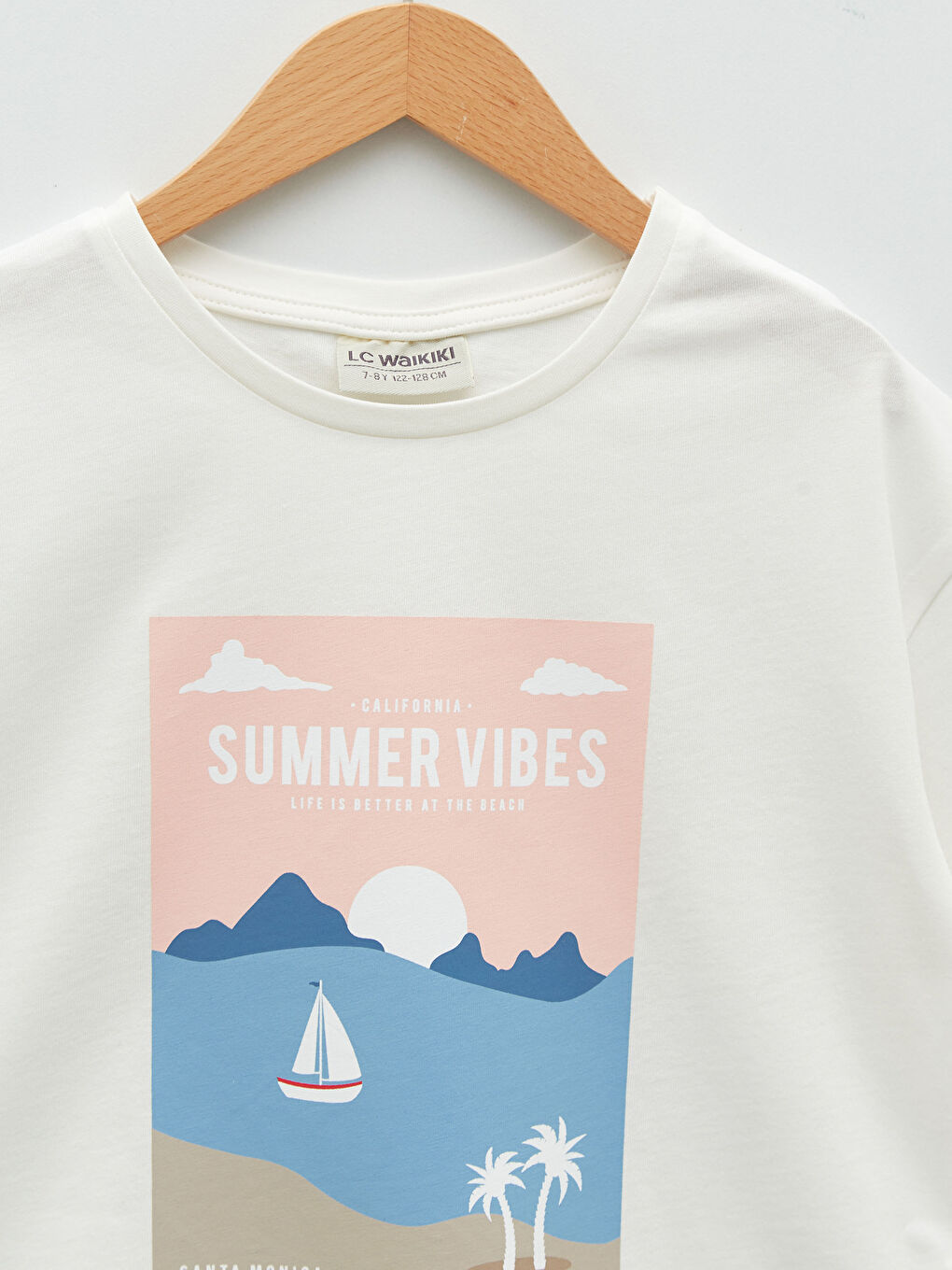 Crew Neck Printed Short Sleeve Girls' T-Shirt-2