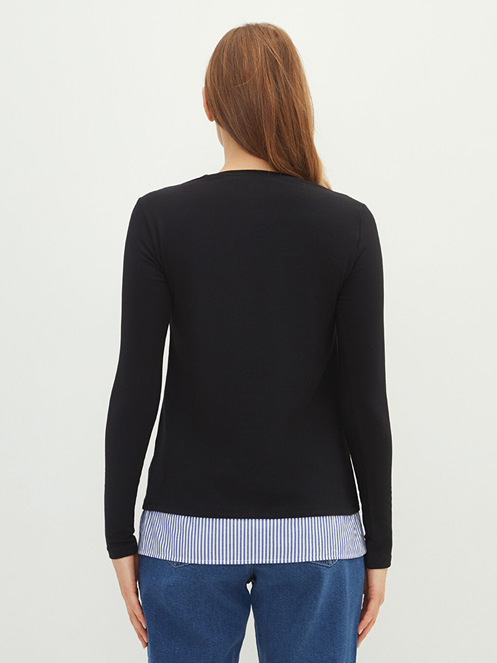 LCWAIKIKI Classic T-shirt à manches longues uni à col rond pour Femmes -S2AN05Z8-CVL