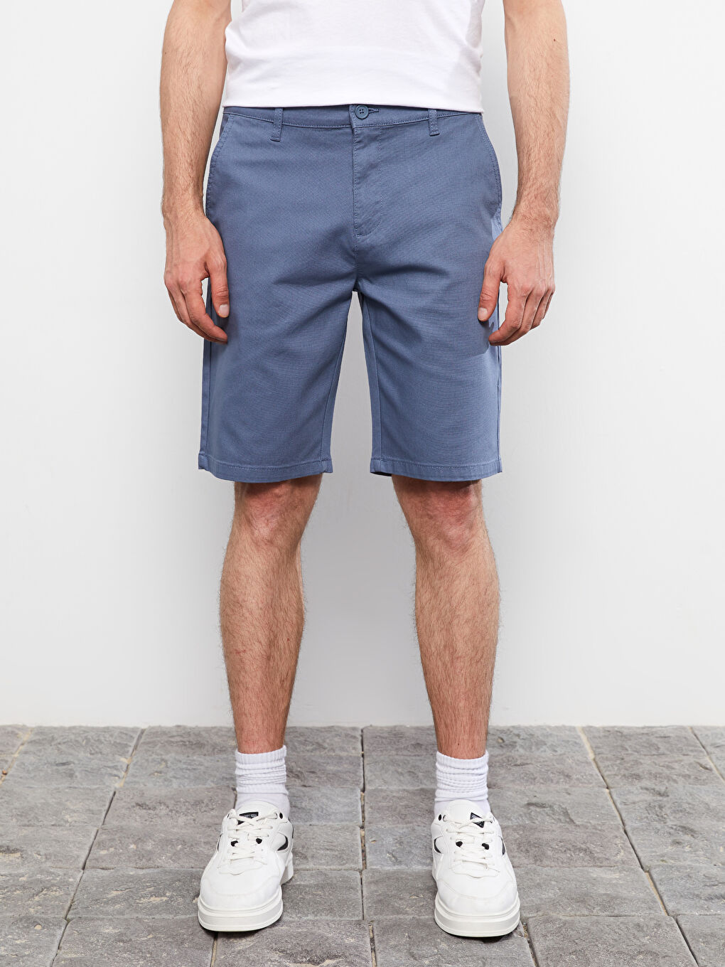 Ерлерге арналған тар пішімдегі саржа шолақ шалбар-2