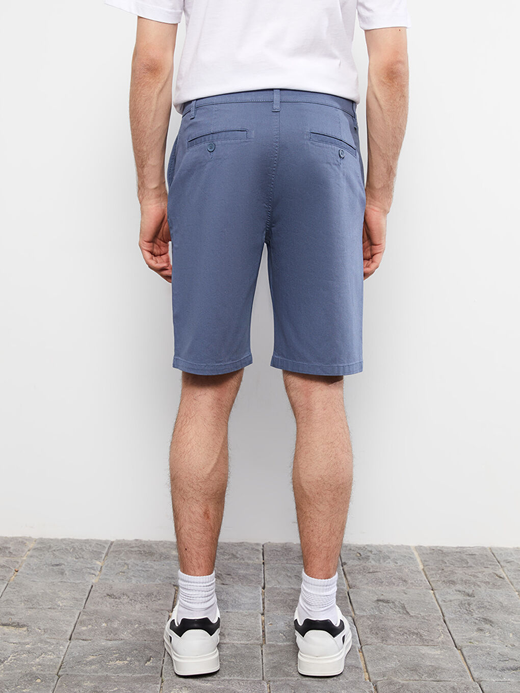 Ерлерге арналған тар пішімдегі саржа шолақ шалбар-3