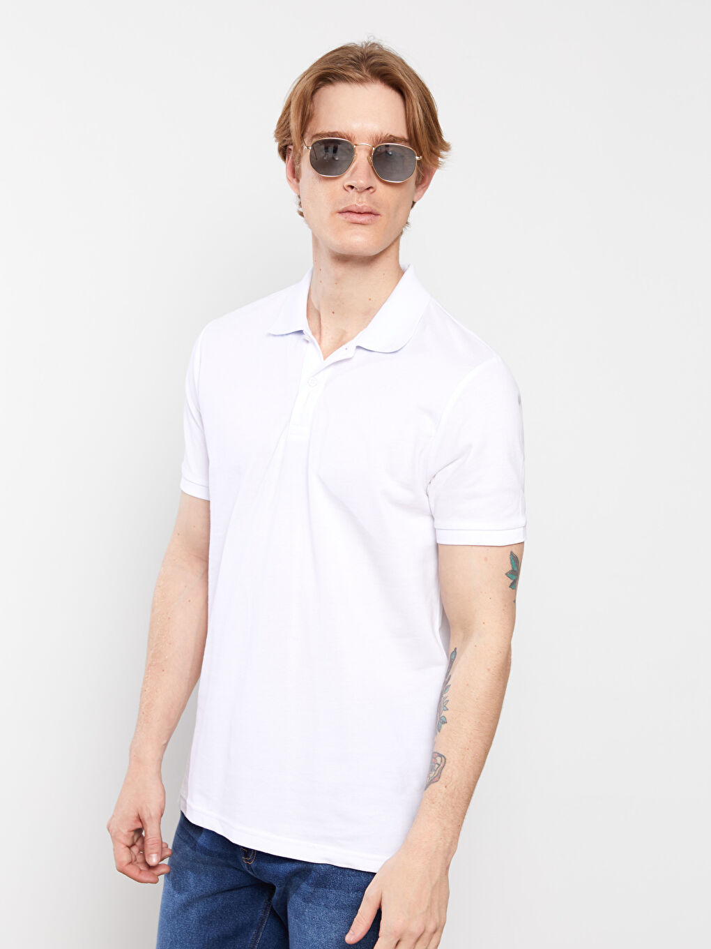 Polo Neck Short Sleeve Pique Men's T-Shirt-3
