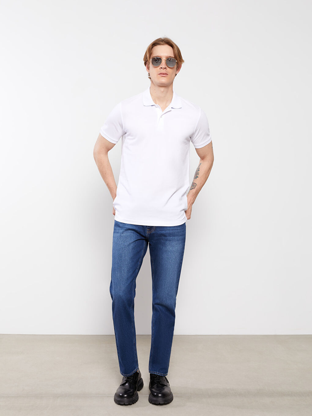 Polo Neck Short Sleeve Pique Men's T-Shirt-5
