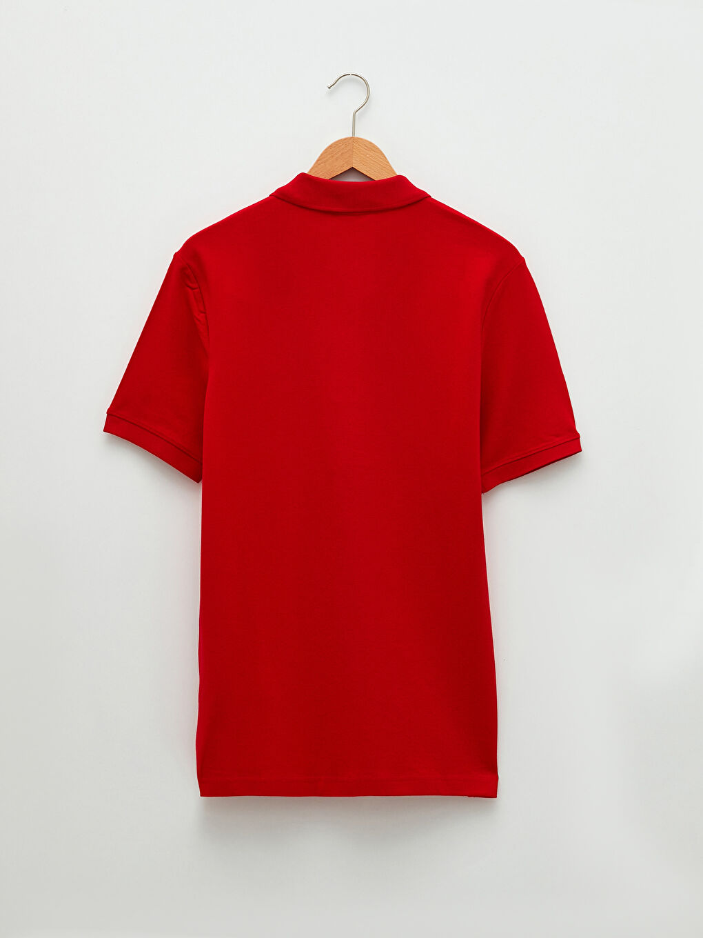 Kırmızı Polo Yaka Kısa Kollu Basic Pike Erkek Tişört-6