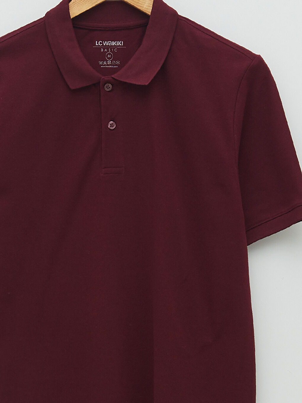 Bordo Polo Yaka Kısa Kollu Basic Pike Erkek Tişört-7