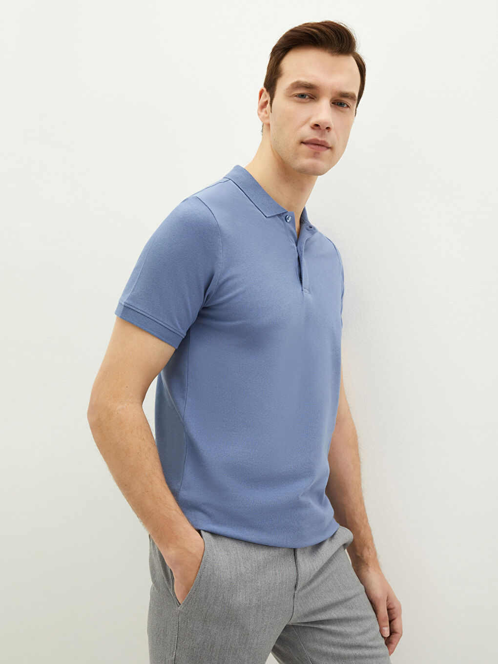Polo Neck Short Sleeve Basic Piqué Men's T-Shirt