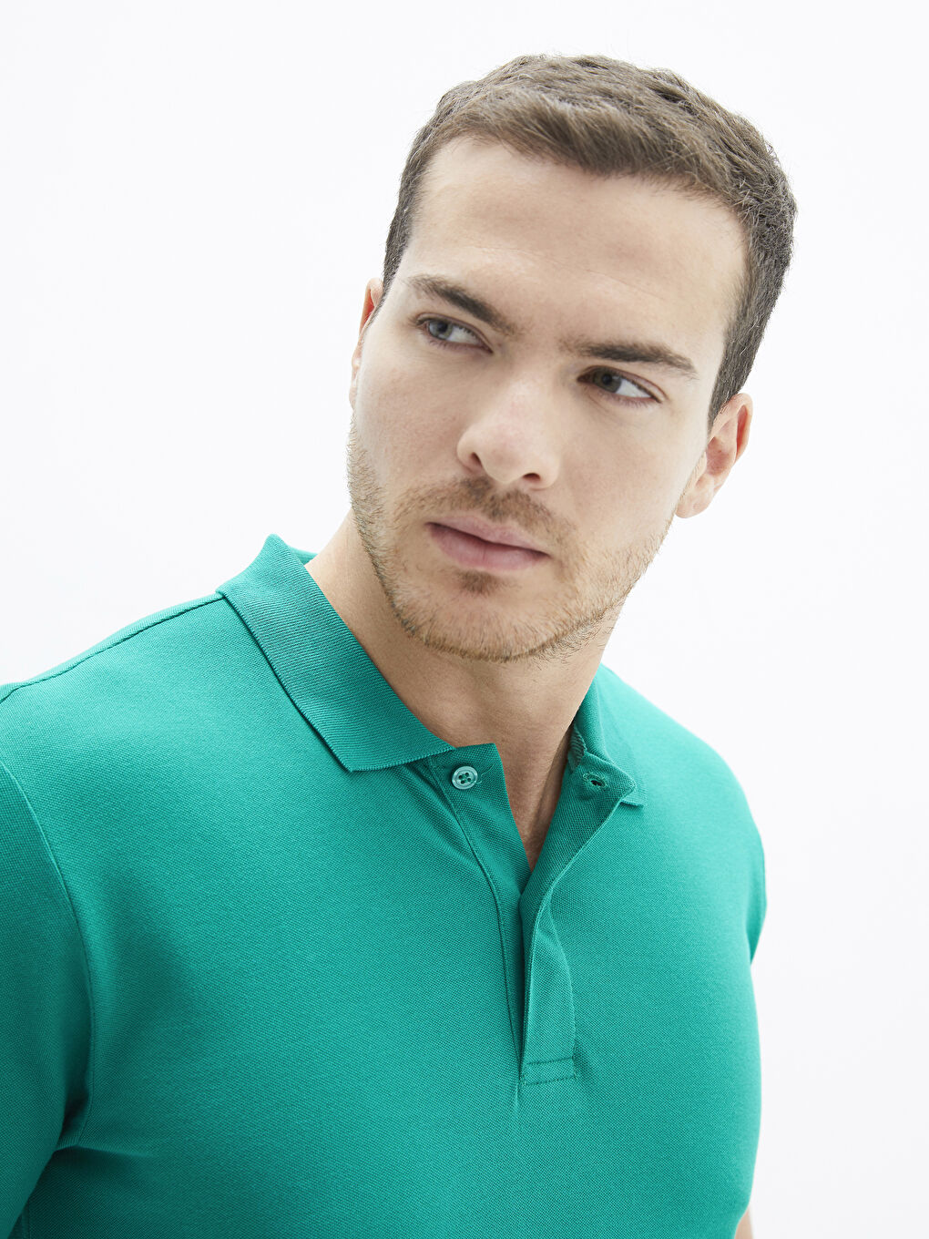 T-shirt Basique à Manches Courtes Col Polo en Piqué pour Hommes-5