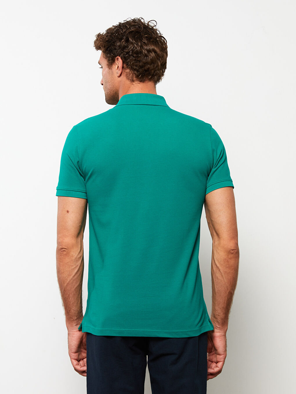 T-shirt Basique à Manches Courtes Col Polo en Piqué pour Hommes-8