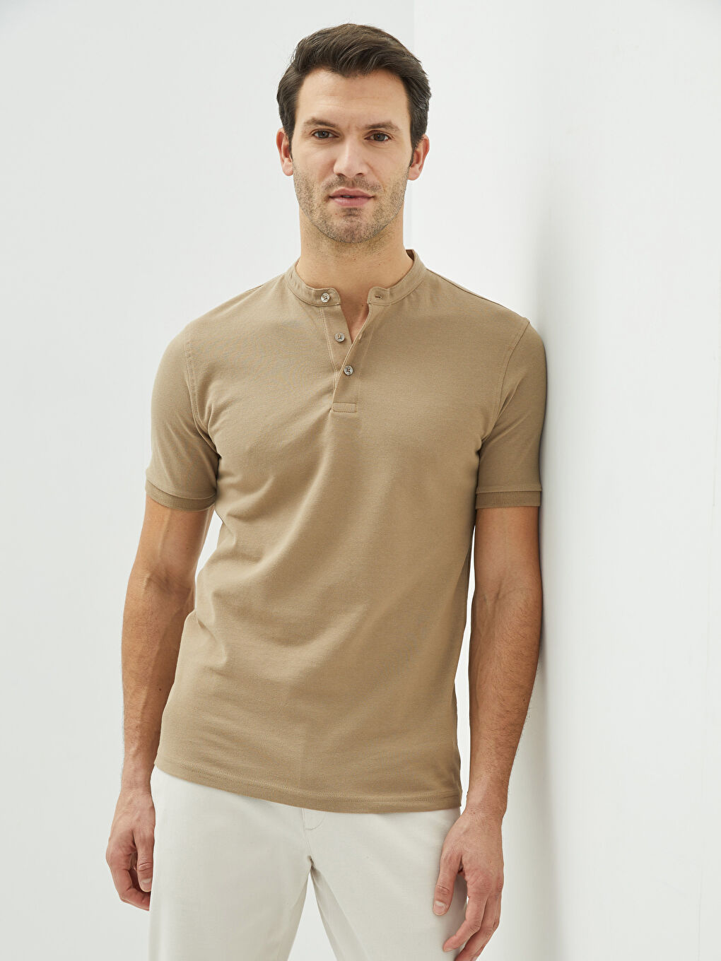 Grandad Collar Pique Men's T-Shirt