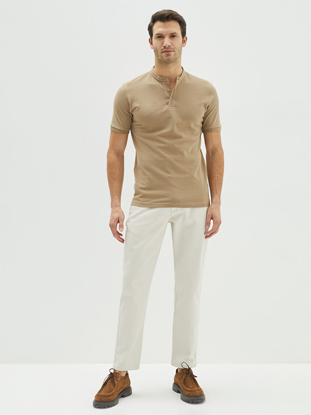 Grandad Collar Pique Men's T-Shirt-2