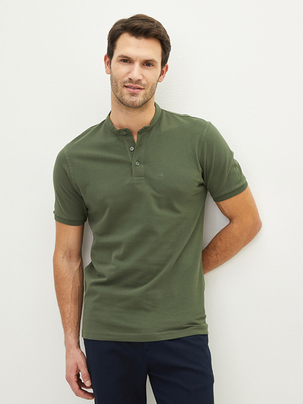 Yeşil Hakim Yaka Pike Erkek Tişört