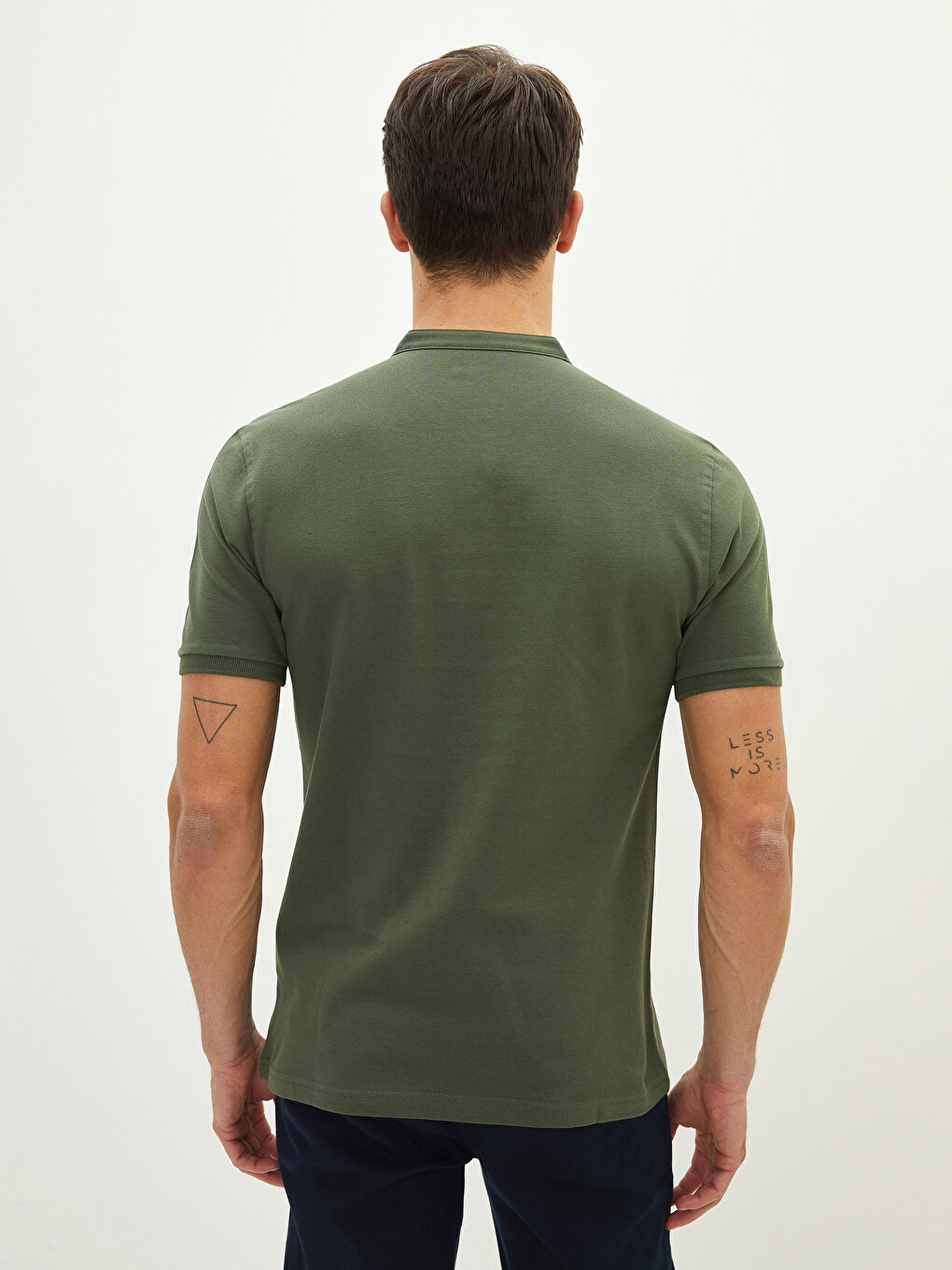 Yeşil Hakim Yaka Pike Erkek Tişört-4