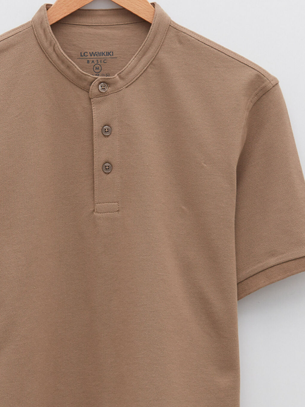 Grandad Collar Pique Men's T-Shirt-7