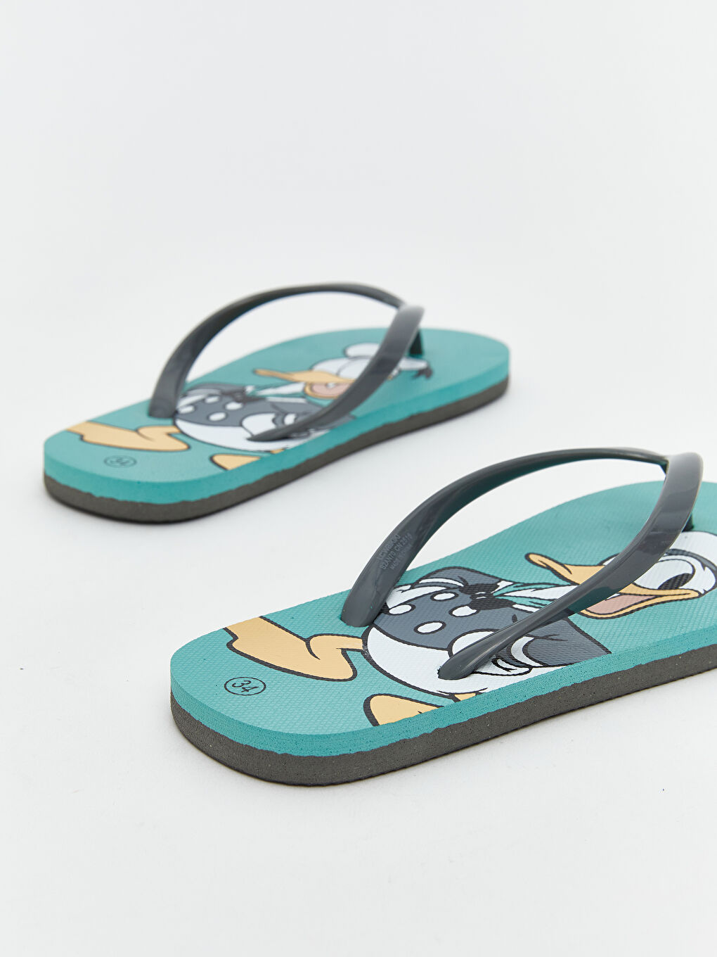 Yeşil Donald Duck Baskılı Erkek Çocuk Plaj Terliği-4