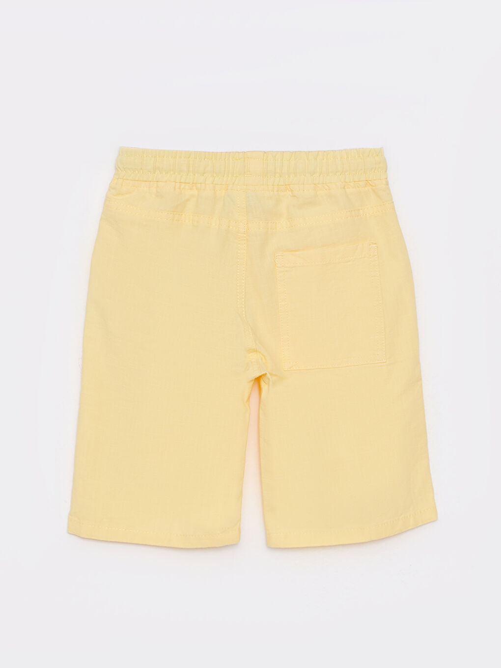 Sarı Beli Lastikli Basic Gabardin Erkek Çocuk Şort-1