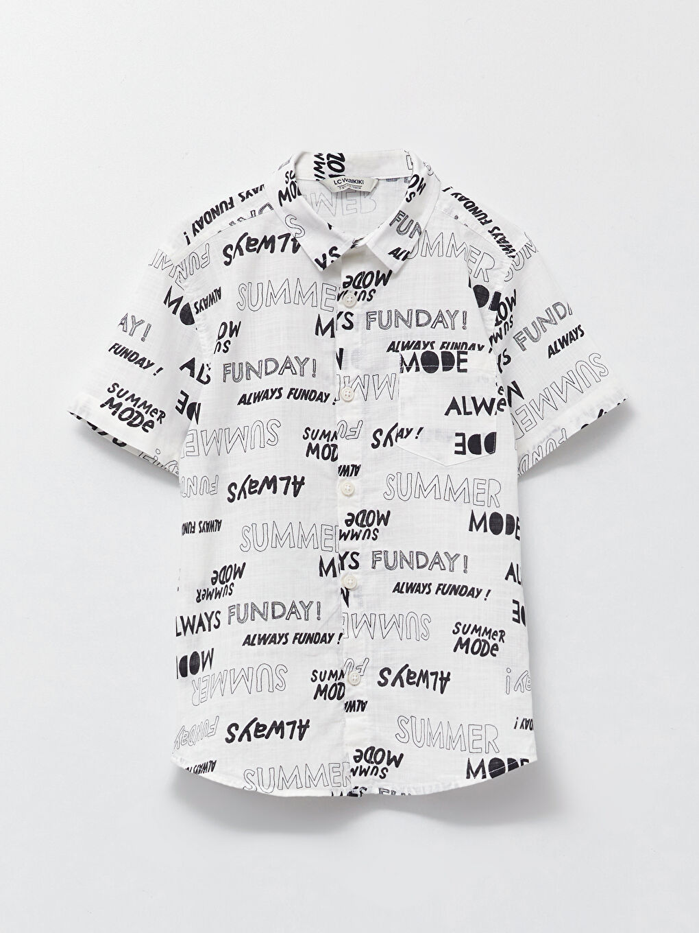 Patterned Short Sleeve Gabardine Boy Shirts and Roles-1