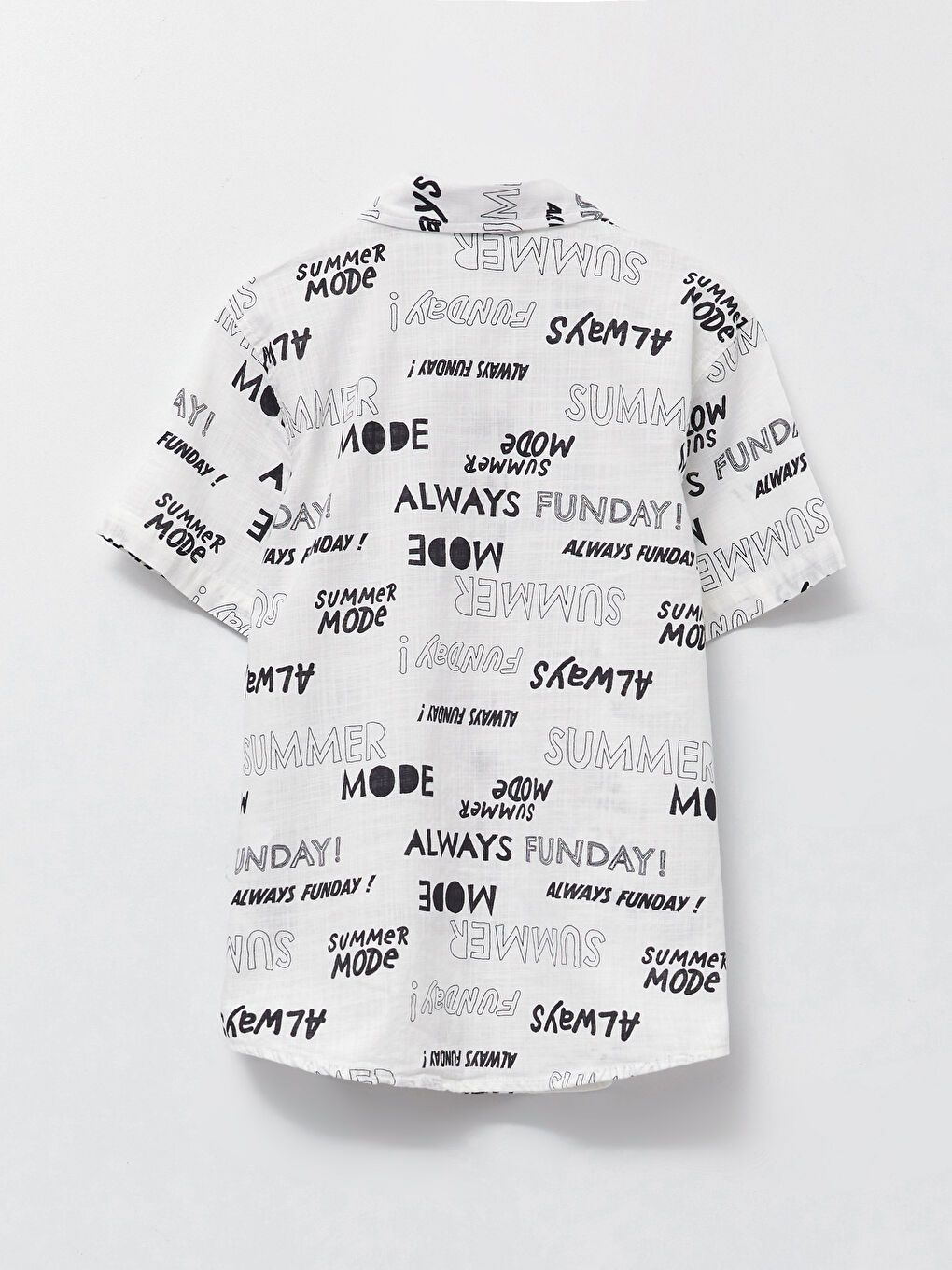 Patterned Short Sleeve Gabardine Boy Shirts and Roles-2