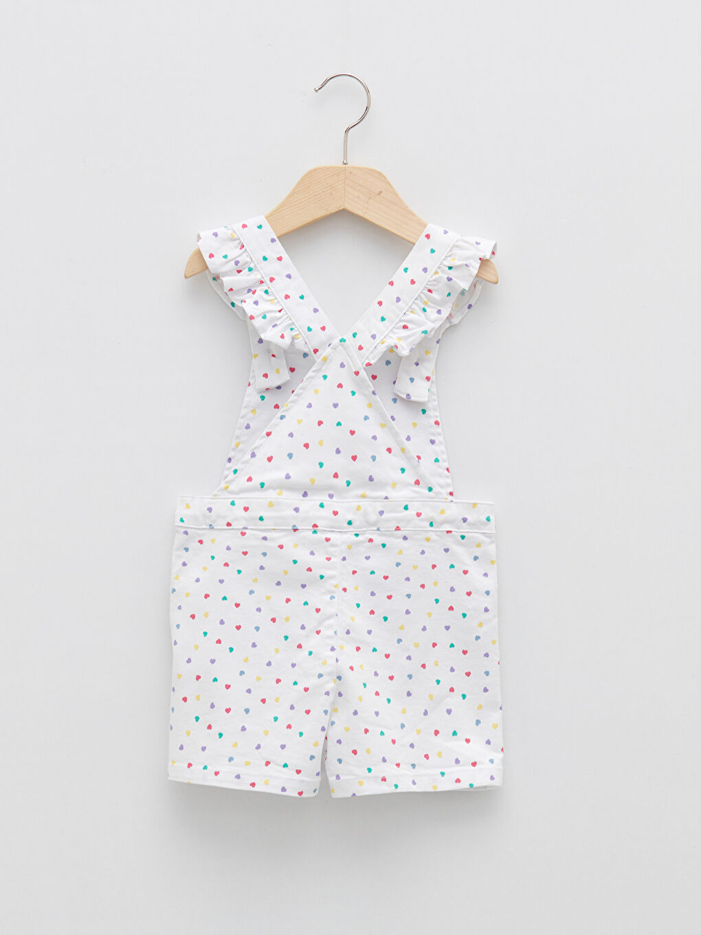 Salopette Bébé Fille à Bretelles Imprimée à Col Carré-1