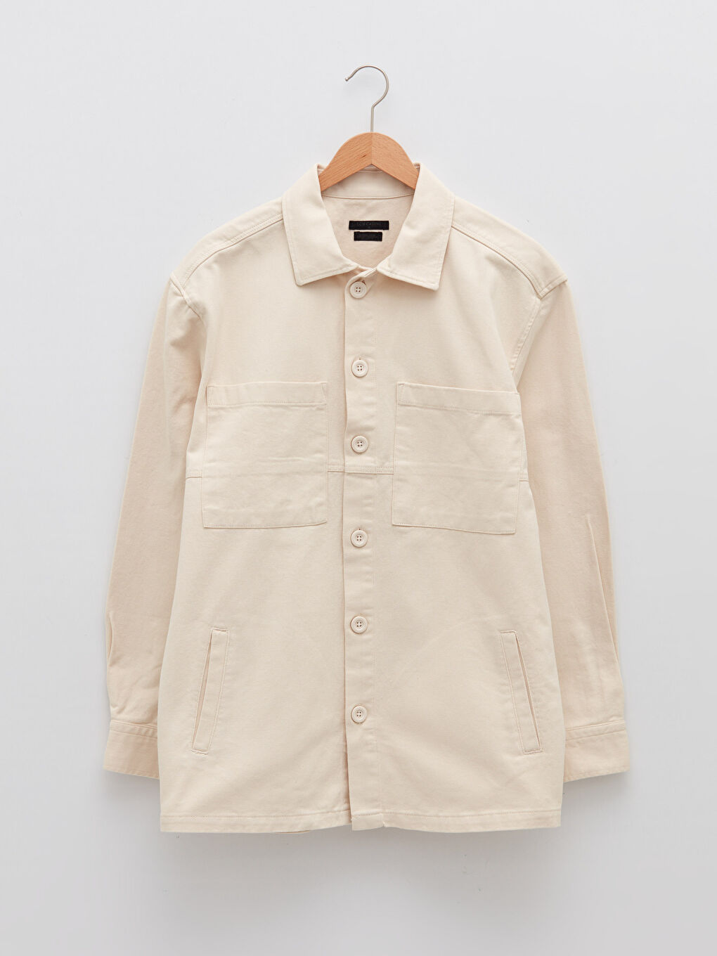 Veste Chemise pour Hommes à Manches Longues en Gabardine Coupe Régulière-5