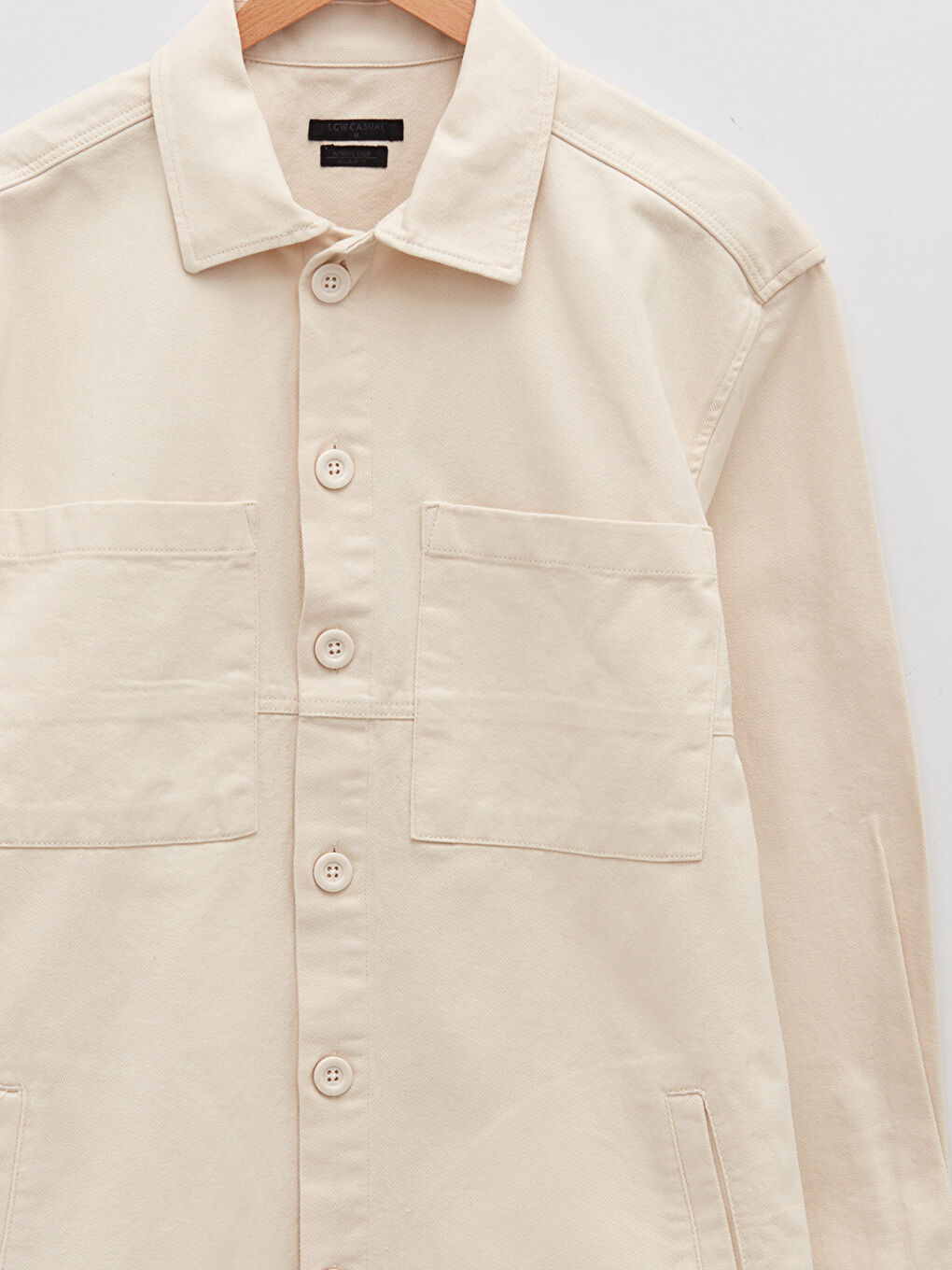 Veste Chemise pour Hommes à Manches Longues en Gabardine Coupe Régulière-7