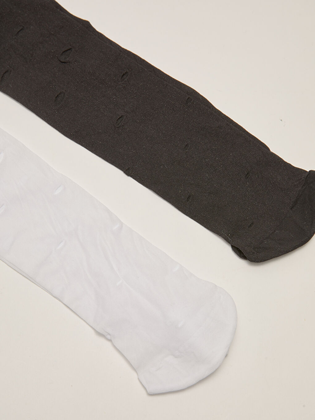 Siyah Kendinden Desenli Kız Çocuk Külotlu Çorap 2'li-1