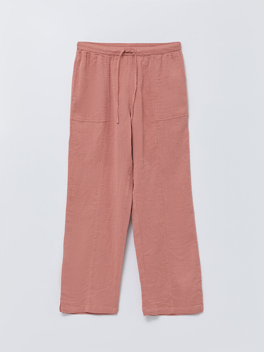 Elastischer Bund Bequeme Passform Gerade Tasche Damenhose Detailliert-5