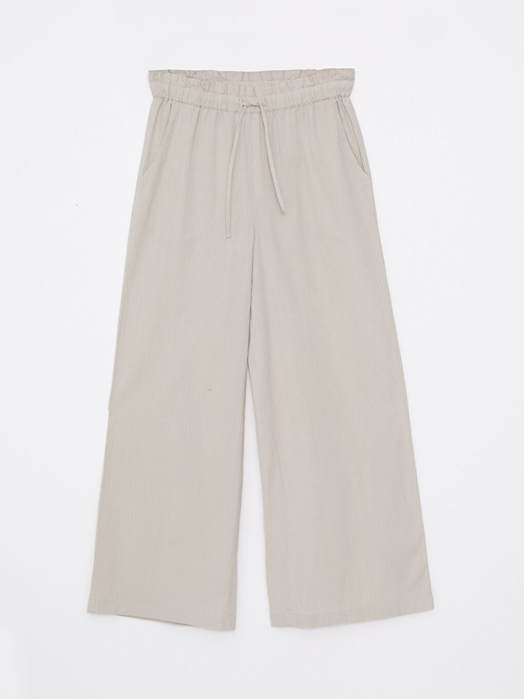 LCWAIKIKI Basic Elastic Waist Comfortable Fit Straight Wide Leg Women's Trousers -S2AO56Z8-FZJ