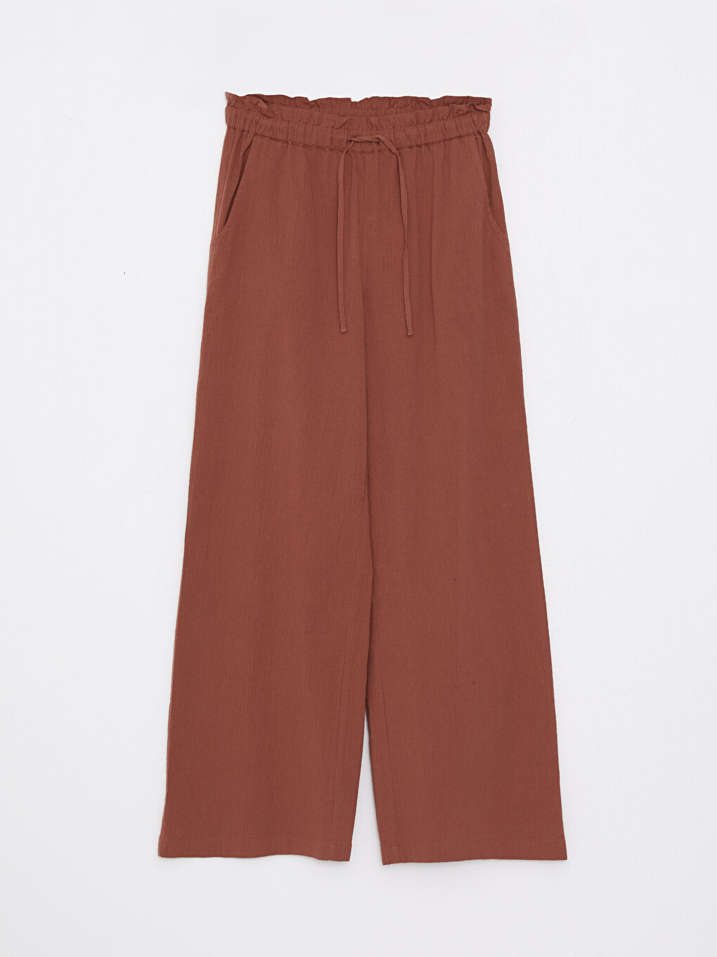 LCWAIKIKI Basic Elastic Waist Comfortable Fit Straight Wide Leg Women's Trousers -S2AO56Z8-H9G